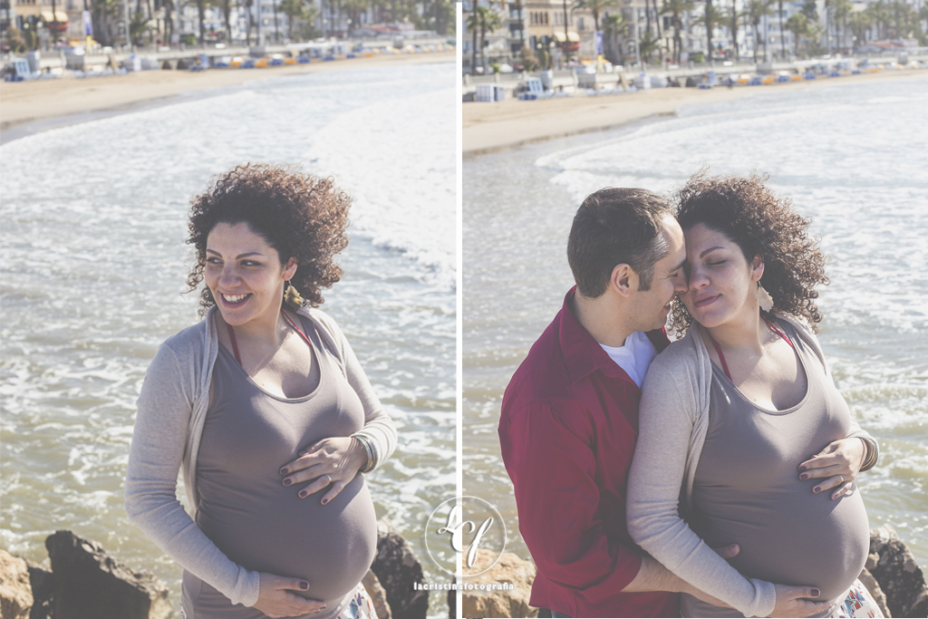 Fotografía embarazo :: Reportaje embarazada :: Fotografía Sitges :: Sesión de pareja